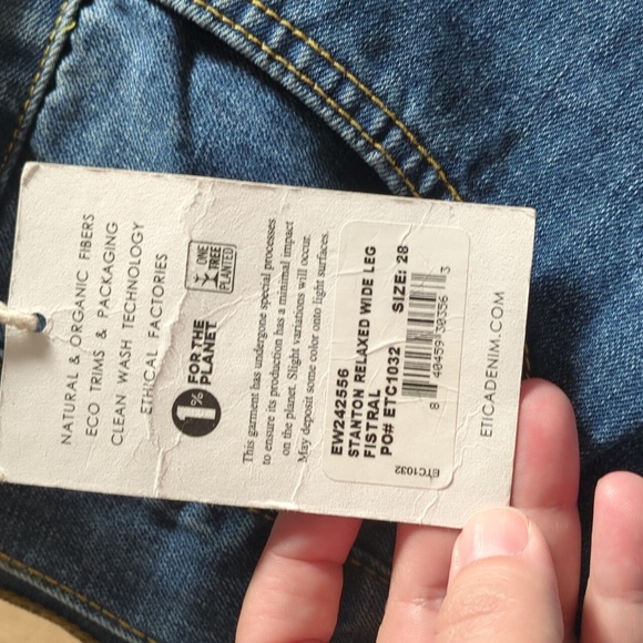 Anthropology X Etica Stanton Relaxed Wide Leg Women's Jeans In Fistral - Picture 7 of 8